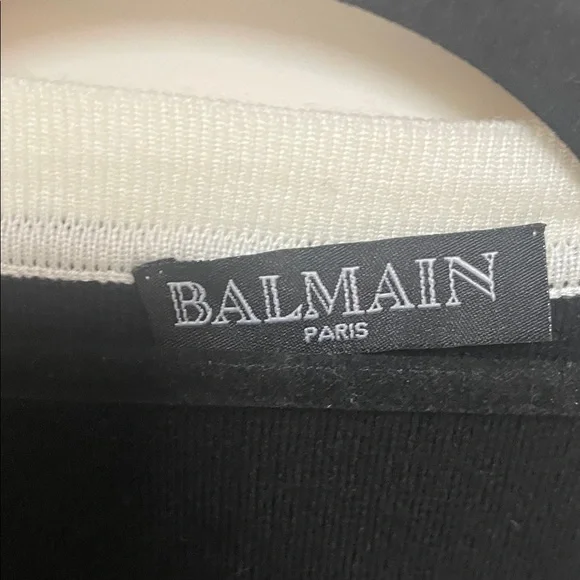 Balmain Black and Cream Buttoned Blazer - Picture 2 of 5